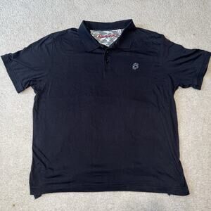 Robert Graham Black Men's 2XL XXL Classic Fit Polo Shirt Blue Tie Dye Skull Logo